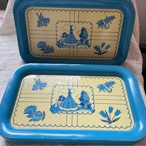 COPY - Vtg Set 7 Metal Snack Serving Charcuterie Tea Party Trays Victorian Dutc…